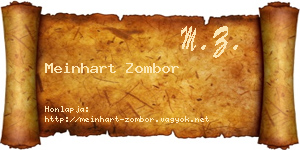 Meinhart Zombor névjegykártya